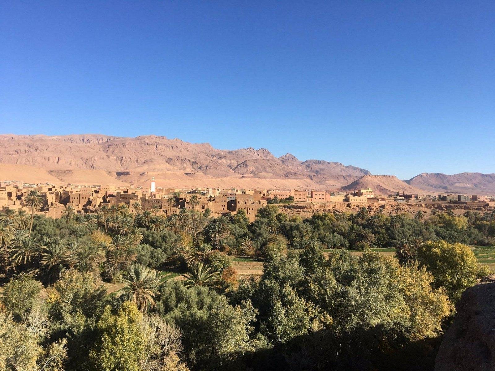 Kasbahs y palmerales en un valle del sur de Marruecos